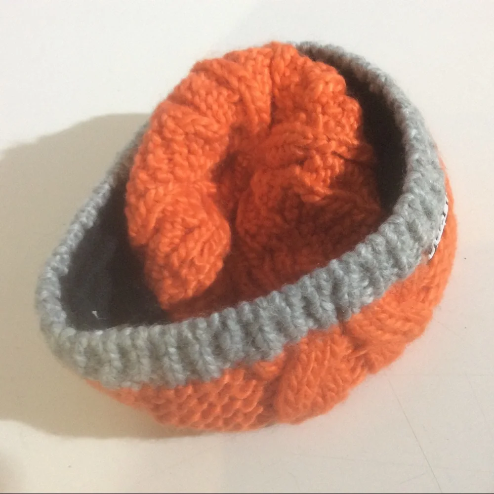 Eisbär Orange Knit Hat Austria Alpine Skiing Ski Winter Beanie Skull Cap *NO TAG - Picture 5 of 6